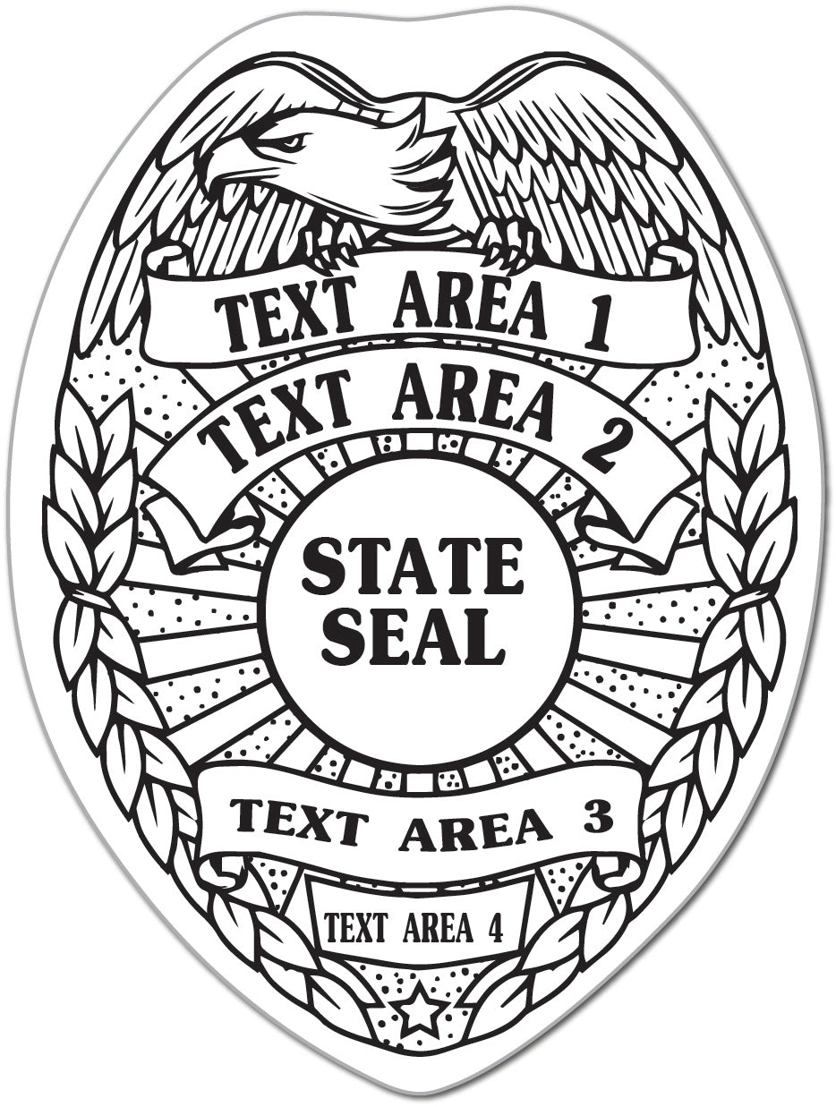 Junior Officer Police Stickers - 500+ Custom Police Badge Stickers - Free Proofs Before Printing - Gold/Silver/White | StickerShopLaw.com
