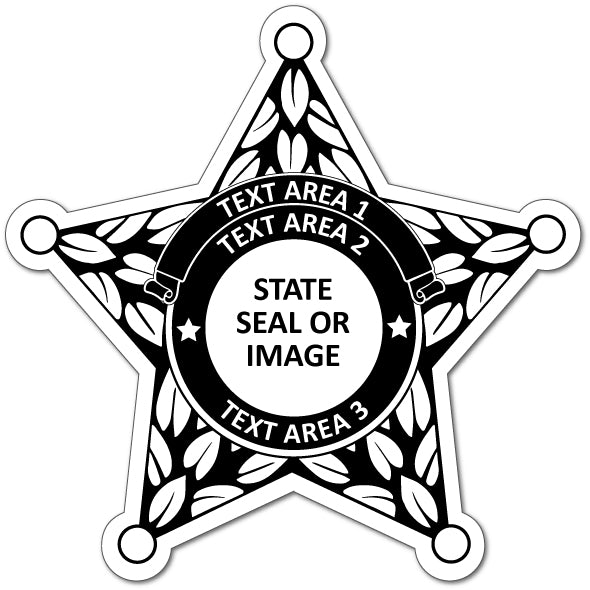 Junior Deputy Stickers - 500+ Custom Sheriff Star Labels - Customize Your Own Text - Free Proof Before Printing 204 | StickerShopLaw.com