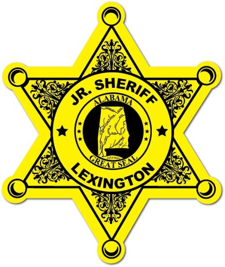6pt. Sheriff Star JUNIOR SHERIFF Yellow Stickers