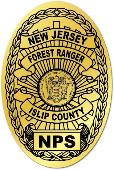 Gold Forest Ranger County Badge Sticker