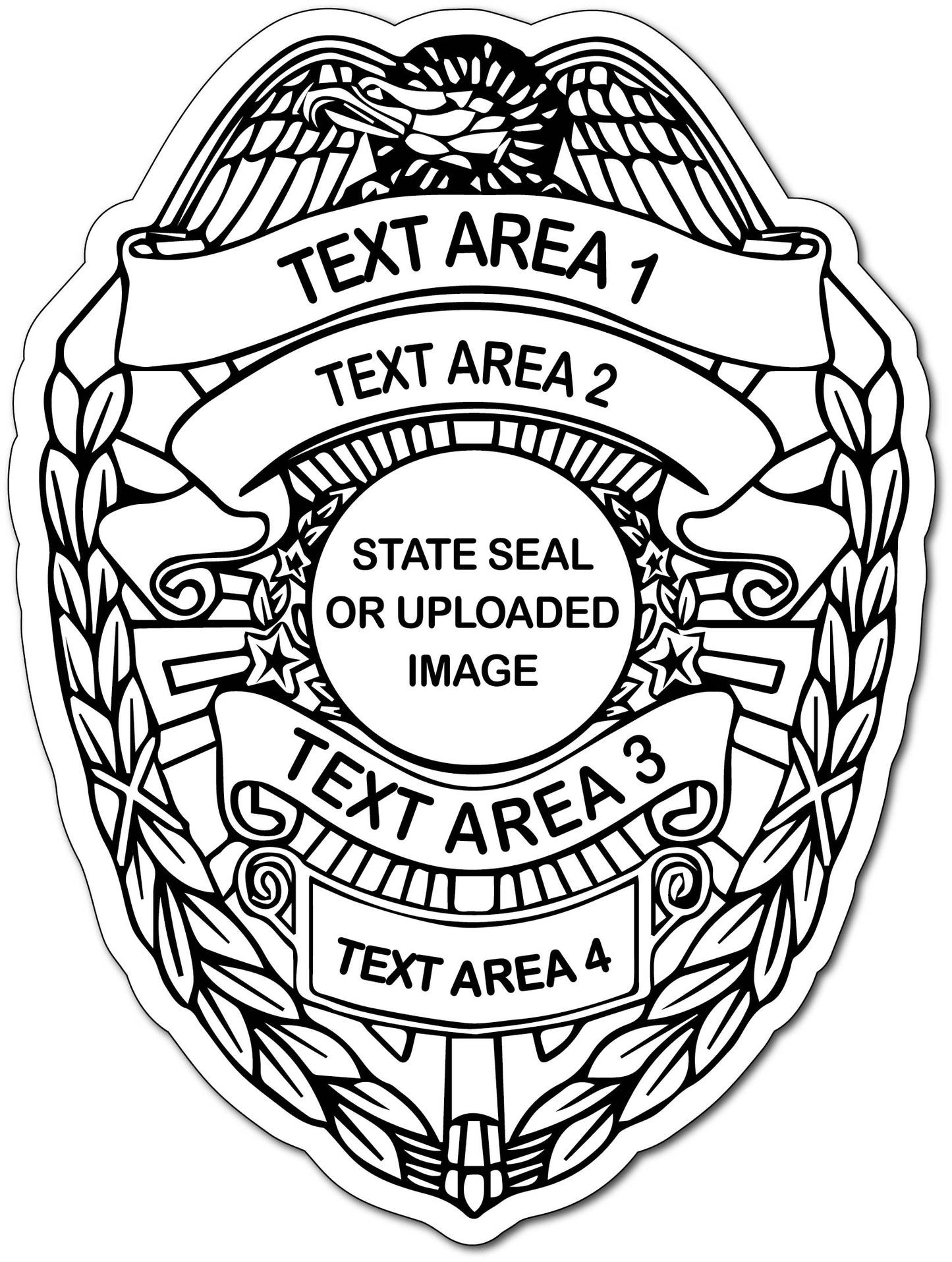 Police Department Stickers - 500-15,000 Custom Law Badge Labels - #109 - Security/Safety Stickers | StickerShopLaw