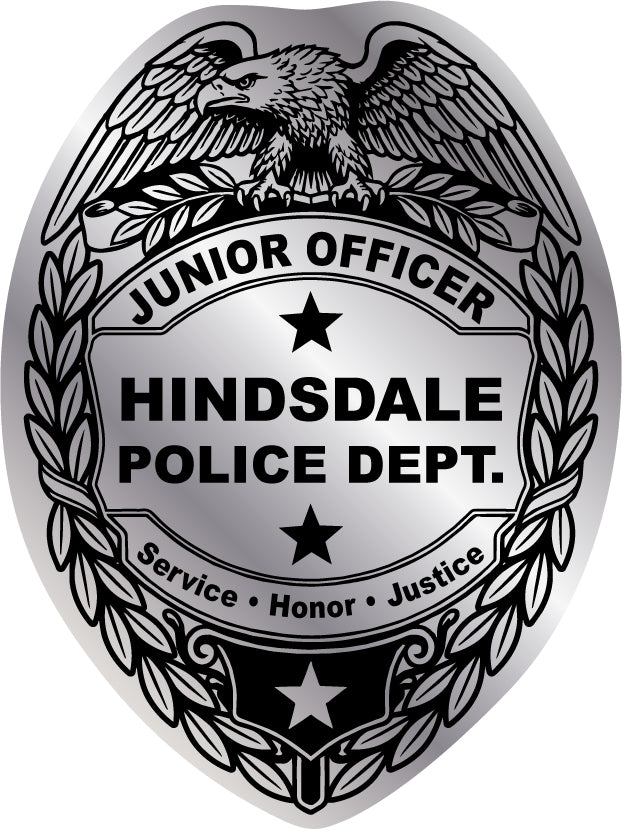 Junior Officer / Junior Badge Police Stickers - Silver Foil (Item #102)