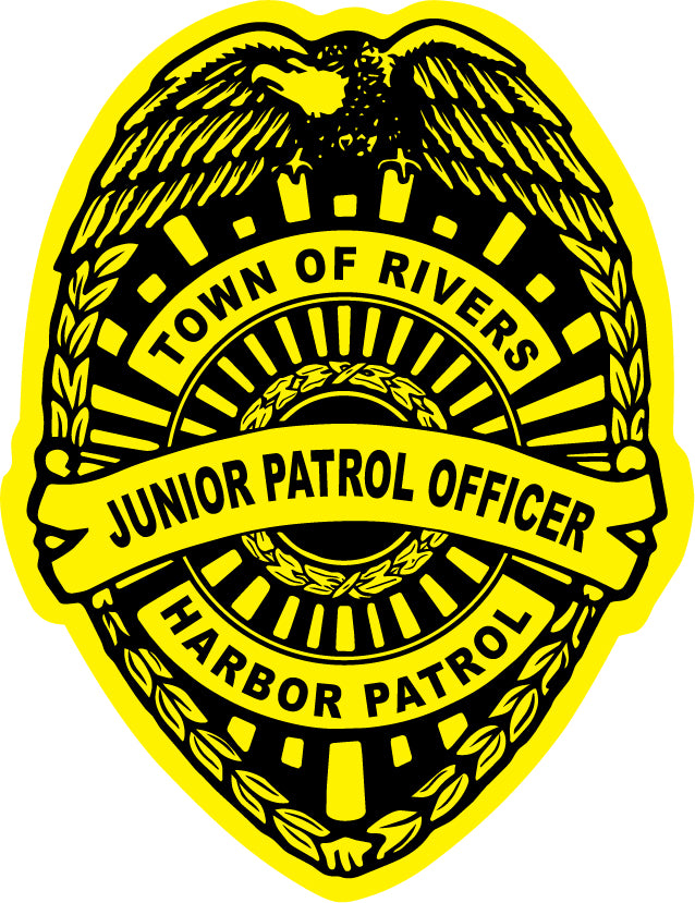 Junior Patrol Officer - Junior Police Kids Badge Stickers - Yellow (Item #103)