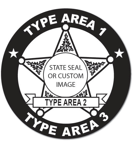 Text Template Circle Sheriff Sticker Jr. Junior Deputy