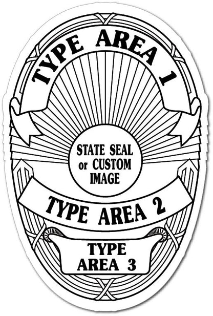 Police Badge Stickers - 500+ Custom Badge Stickers - Free Proofs Before Printing - School Police Stickers - Public Safety | StickerShopLaw