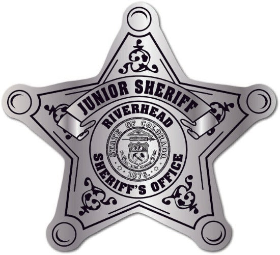 Silver Junior Sheriff Sheriff's Office Deputy 5pt. Star Badge 