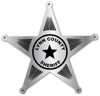 Silver Foil Sheriff Star Sticker Jr. Deputy