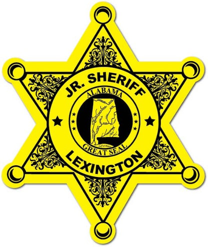 6pt. Sheriff Star JUNIOR SHERIFF Yellow Stickers