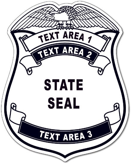 Template Custom State Trooper Badge Stickers