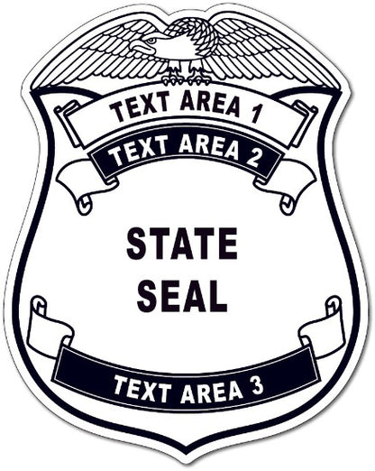 Template Custom State Trooper Badge Stickers