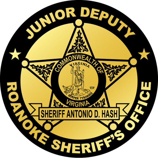Circle Sheriff Stickers Gold Foil Jr. Deputy
