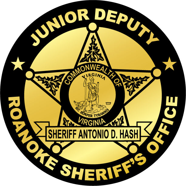 Circle Sheriff Stickers Gold Foil Jr. Deputy