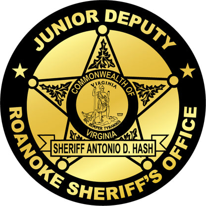 Circle Sheriff Stickers Gold Foil Jr. Deputy
