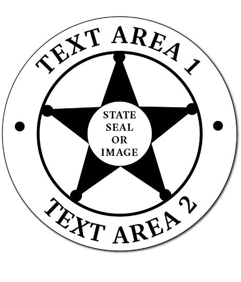 Text Template Custom Circle Sheriff Sticker