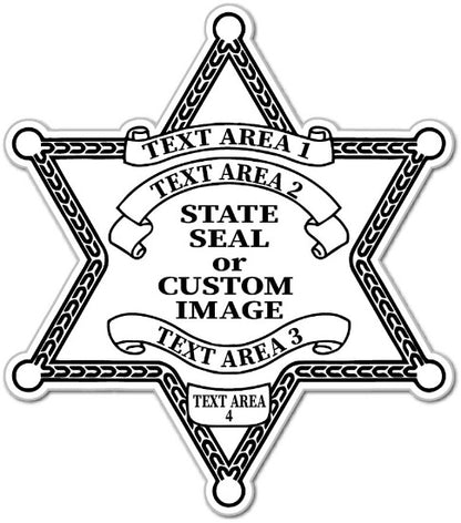 6pt. Star Badge Custom Template Stickers 