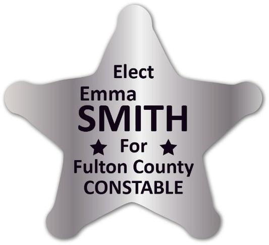Silver Foil Election Elect Constable Sticker I Voted Election Sticker Election Day Badge