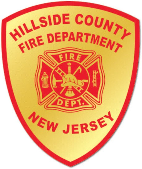 Gold Foil Custom Fire Department Shield Sticker