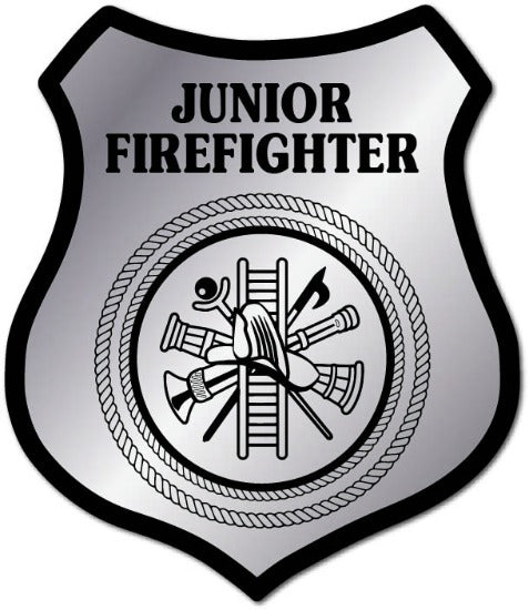 Silver Fire Department Badge Sticker