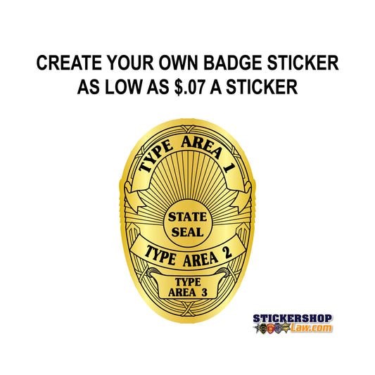 Police Badge Stickers - 500+ Custom Badge Stickers - Free Proofs Before Printing - School Police Stickers - Public Safety | StickerShopLaw