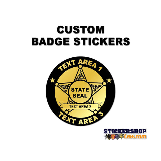 Kids Badge Stickers - 500+ Custom Law Stickers - Police/Sheriff - Free Proofs - Gold/Silver/White - Free Shipping | StickerShopLaw.com