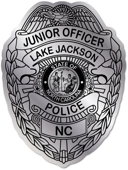 Junior Officer - Junior Police Badge Stickers- Silver