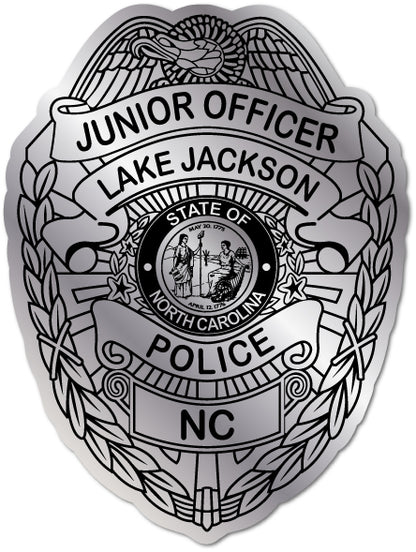 Junior Officer - Junior Police Badge Stickers- Silver