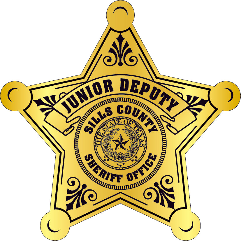Sheriff Star Stickers - 500+ Custom Junior Deputy Stickers - 5pt Star - Gold/Silver Foil & White Gloss - Free Proofs | StickerShopLaw.com