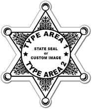 Load image into Gallery viewer, 6pt. Sheriff Star Stickers (Item #208)
