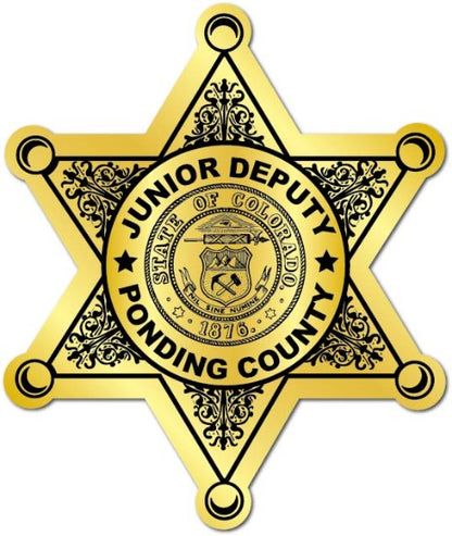 Gold Foil Custom 6pt. Sheriff Sticker Junior Deputy