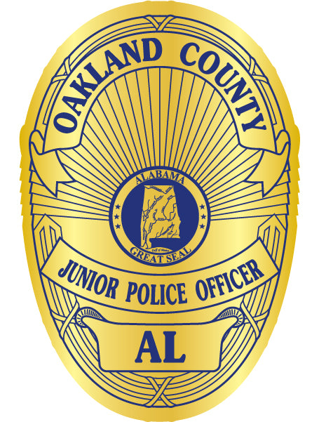 Custom Junior Officer and Junior Police Gold Badge Stickers (Item #113)