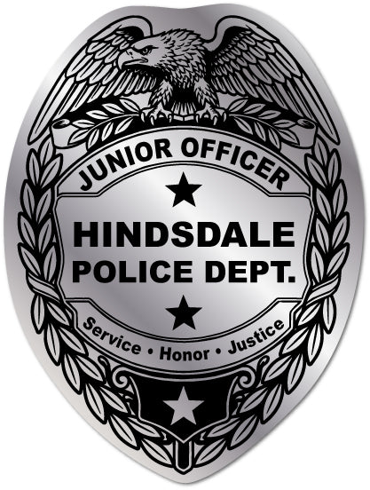 Junior Officer / Junior Badge Police Stickers - Silver Foil (Item #102)
