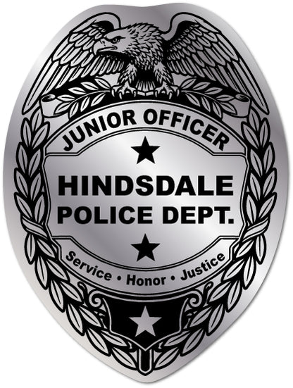 Junior Officer / Junior Badge Police Stickers - Silver Foil (Item #102)