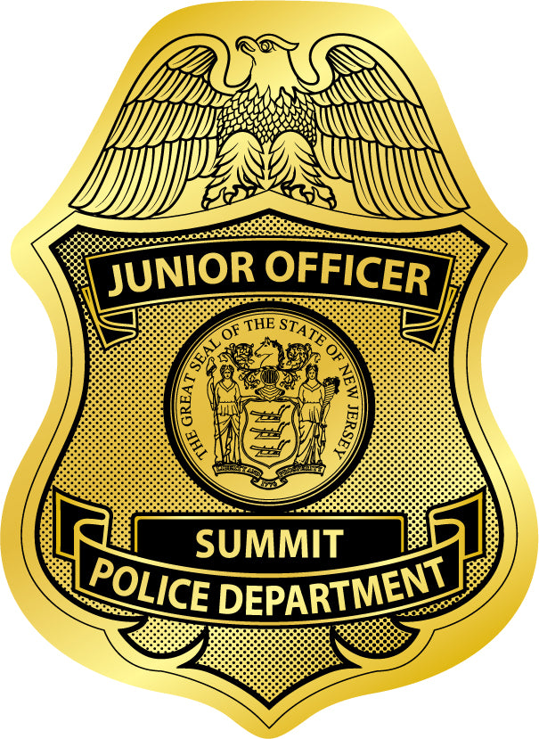 Gold police badge with US Police Junior Officer 