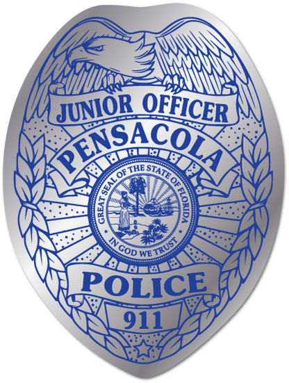 Junior Officer / Junior Police Silver Foil Badge Stickers (Item #101)