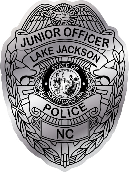 Junior Officer & Junior Police Metallic Silver Foil Kid Badge Stickers (Item #109)
