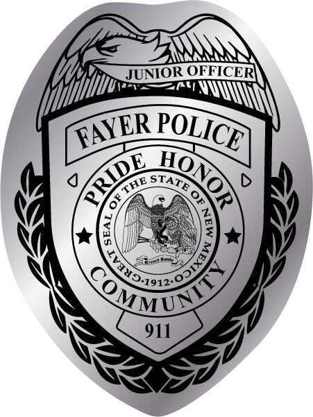  Police badge sticker with blue ink and silver foil