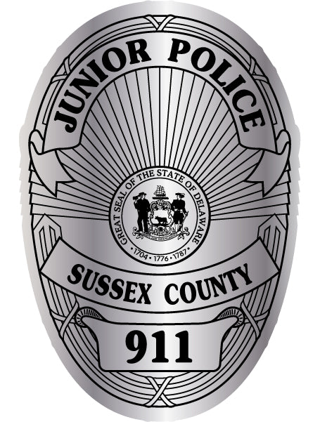 junior Police, Junior Officer Silver Kids Badge Stickers (Item #113)