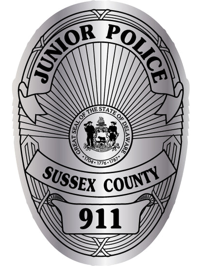 junior Police, Junior Officer Silver Kids Badge Stickers (Item #113)