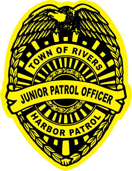 Junior Patrol Officer - Junior Police Kids Badge Stickers - Yellow (Item #103)