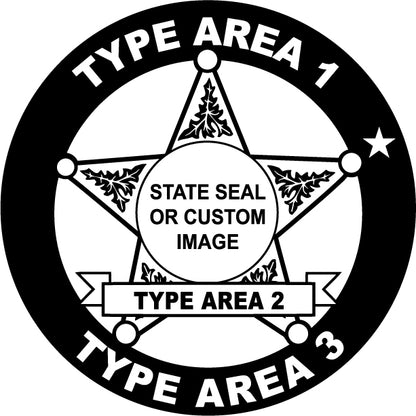 Text Template Circle Sheriff Custom Stickers Jr. Deputy