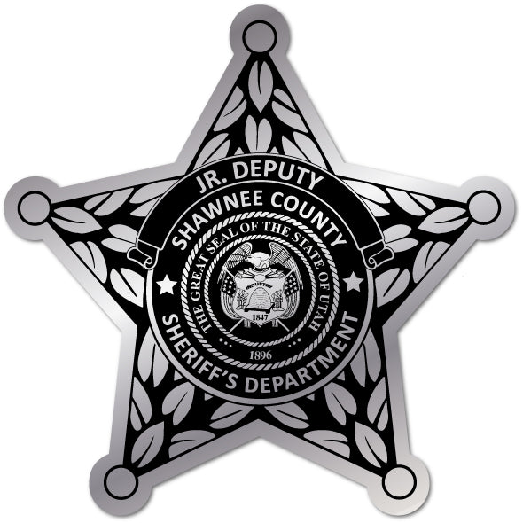 Jr. Deputy Silver Foil Stickers Custom Sheriff Star (Item #204)