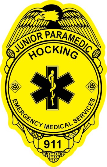 Yellow Junior Paramedic Emergency Medical Services Badge Sticker 911