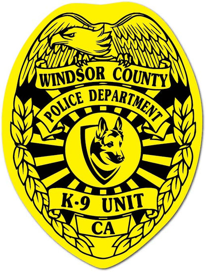 K-9 Unit Police Department Custom Badge Sticker 