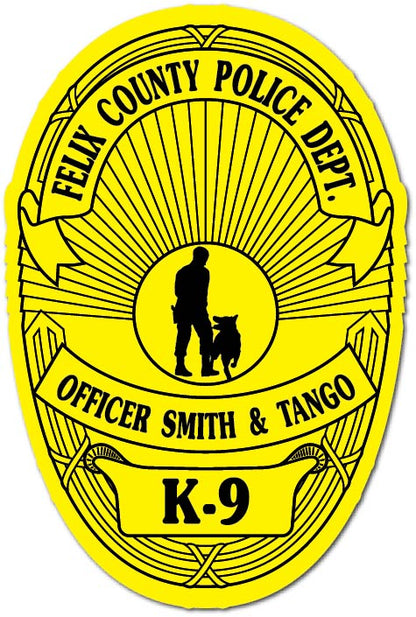 K-9 Unit Officer Police Dept. Badge