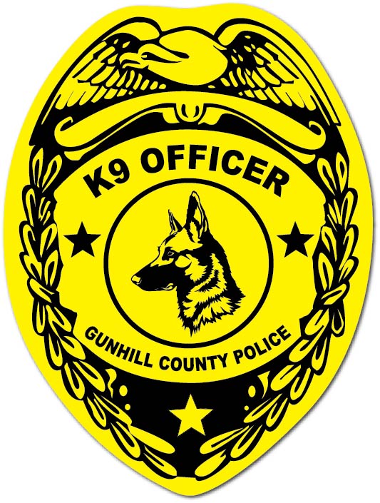Custom K9 Officer County Police Badge Sticker