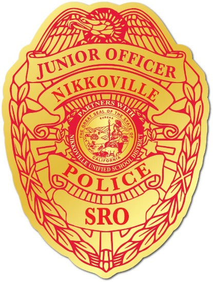 Junior Officer SRO School Resource Officer Police Safety Badge Sticker Label Design Custom Gold