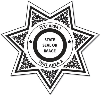 Custom Sheriff Star Stickers - 500 - 15,000 7pt Stars - Free Proofs - Gold/Silver/White Labels - BEST SELLER | StickerShopLaw.com