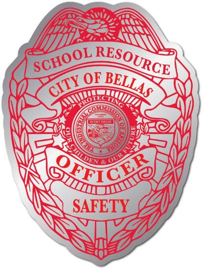 School Resource Officer Safety Schools Badge Sticker Label Custom Design Silver