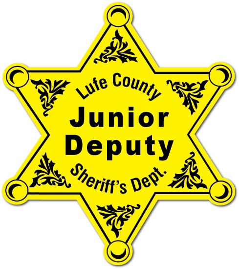 6PT. JUNIOR DEPUTY SHERIFF STICKER YELLOW 