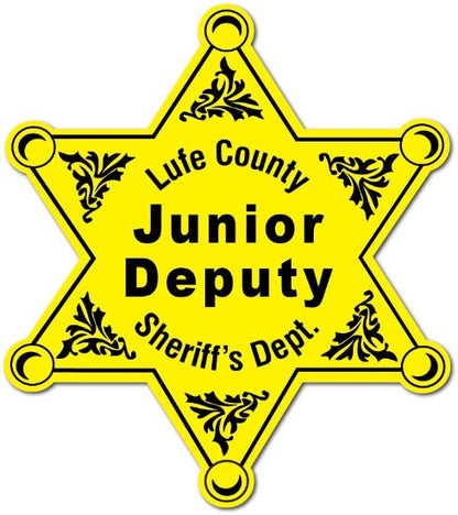6PT. JUNIOR DEPUTY SHERIFF STICKER YELLOW 